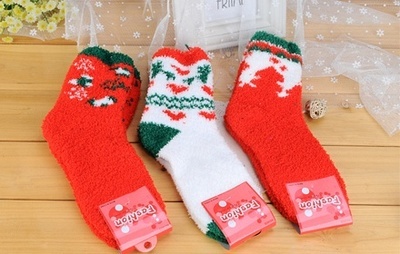 樂高家居毛絨圣誕襪3色組合裝 聚美優(yōu)品限時特賣，正品折扣不容錯過